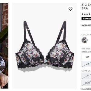 Zig Zag Zen Unlined Lace Plunge Bra (matching panties listed separately)